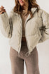Zip Up Drawstring Hem Puffer Coat